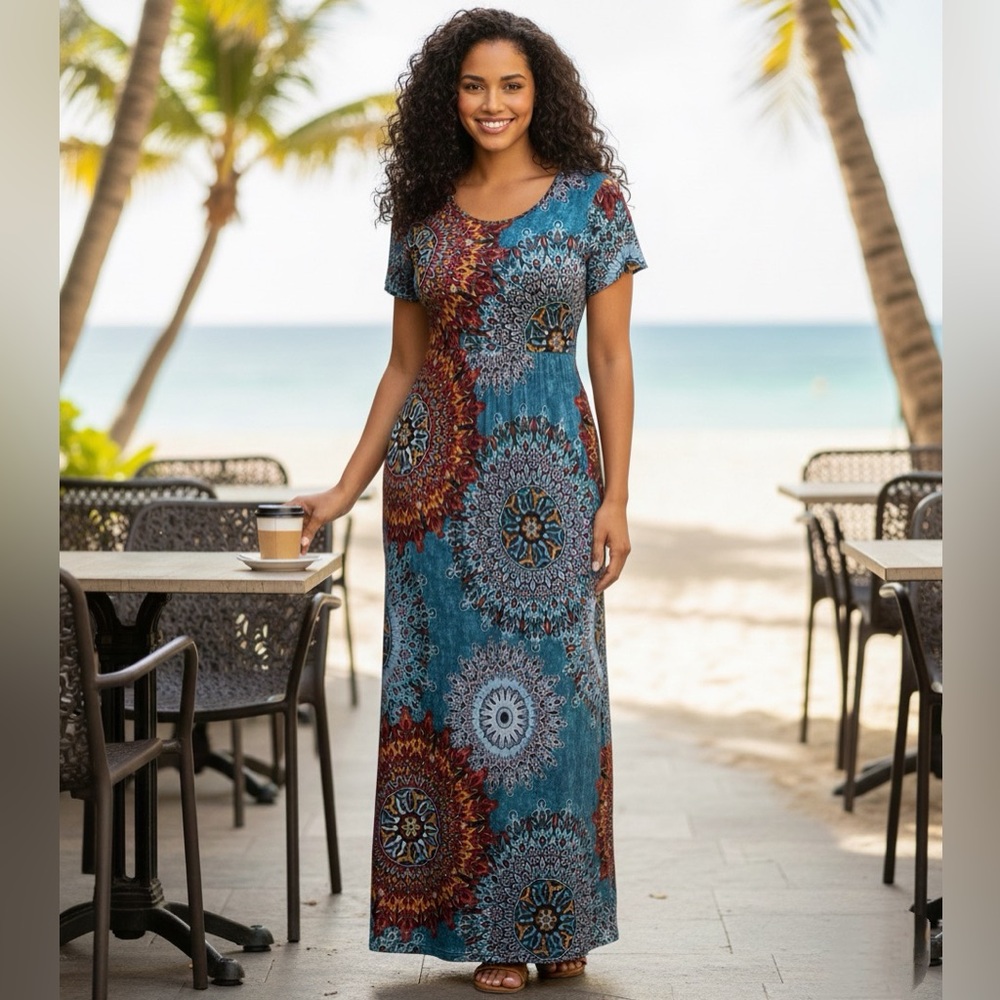 GRECERELLE MANDALA MAXI DRESS  size L